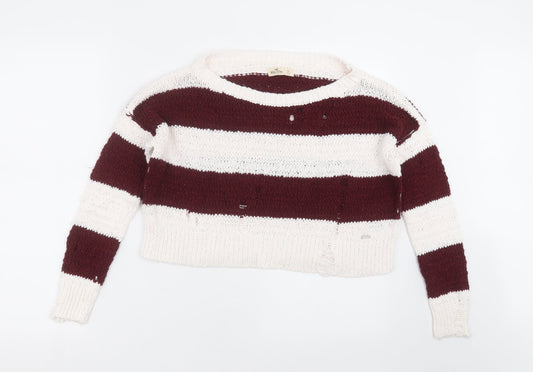 Womens UK Size S Hollister White Pullover Jumper