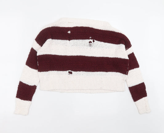 Womens UK Size S Hollister White Pullover Jumper