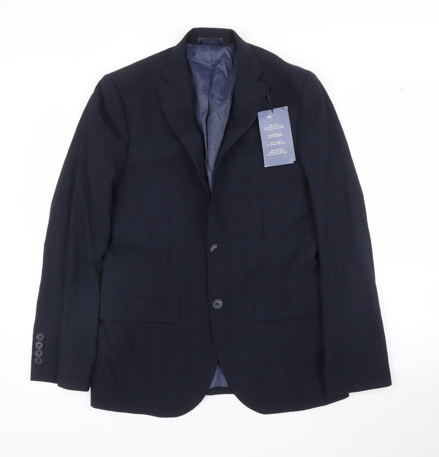 Mens UK Size 38 M&S Regular Blue Suit Jacket
