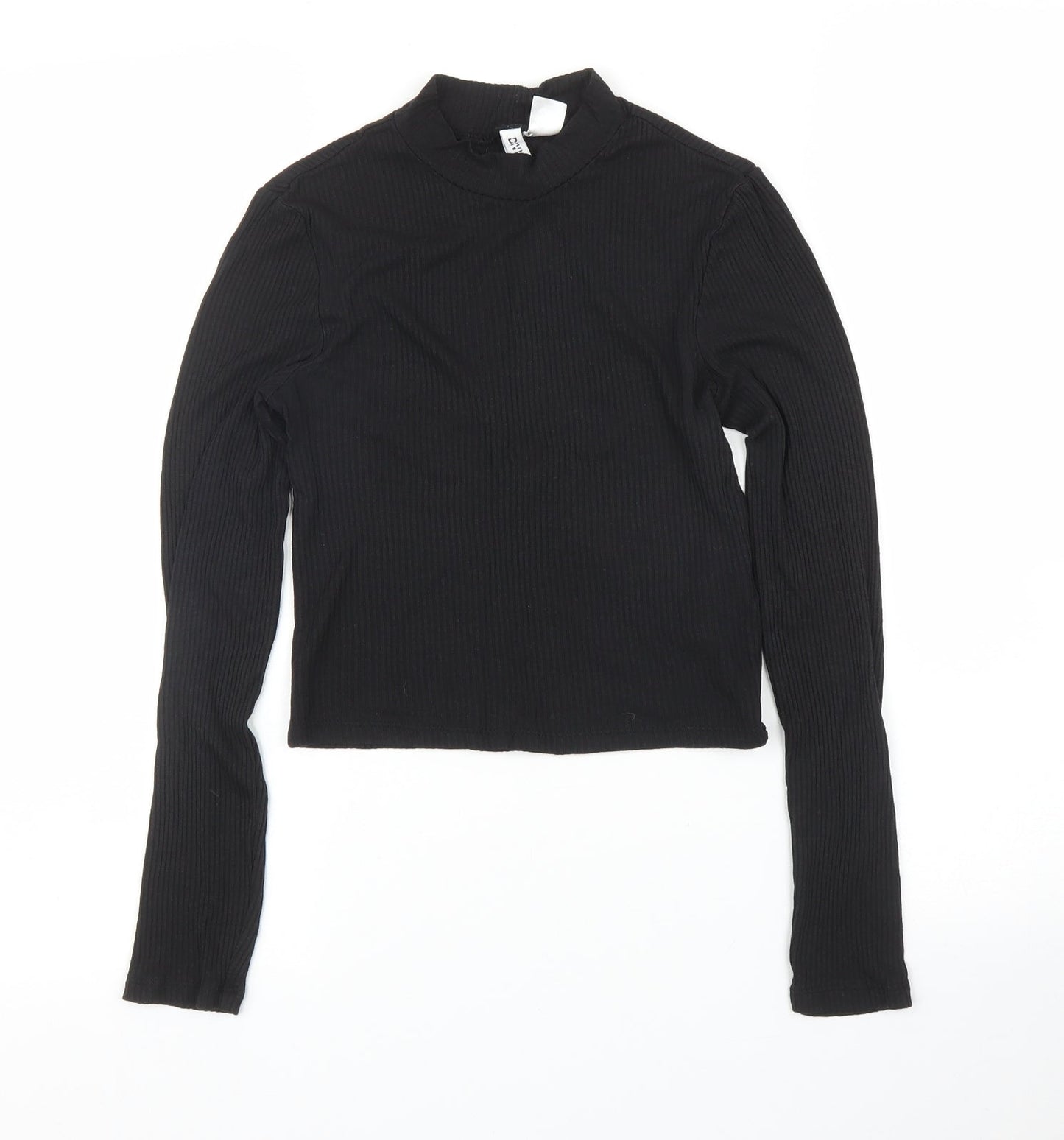 Womens UK Size XS H&M Black Basic T-Shirt