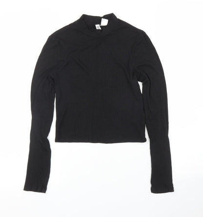 Womens UK Size XS H&M Black Basic T-Shirt