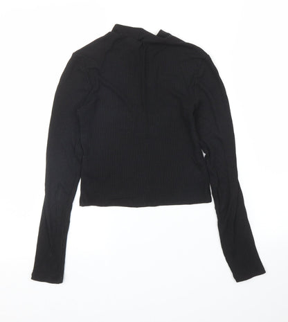 Womens UK Size XS H&M Black Basic T-Shirt