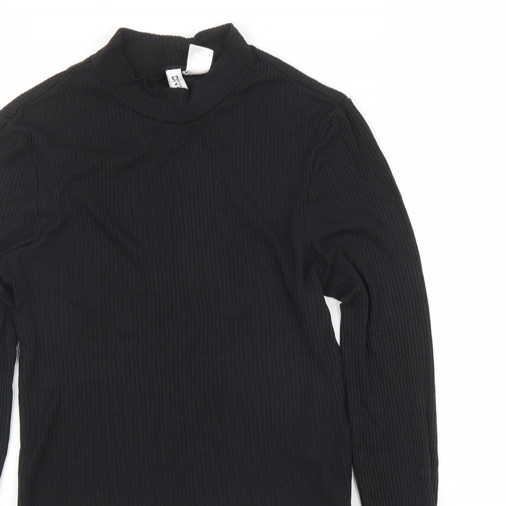 Womens UK Size XS H&M Black Basic T-Shirt