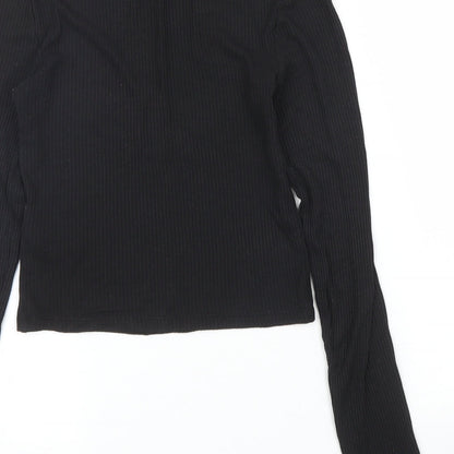 Womens UK Size XS H&M Black Basic T-Shirt