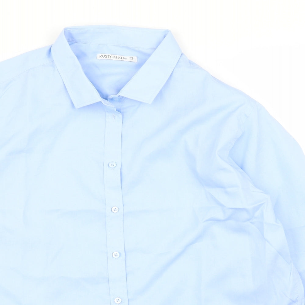 Mens UK Size XL Kustom Kit Blue  Button-Up Long Sleeve Casual Shirt
