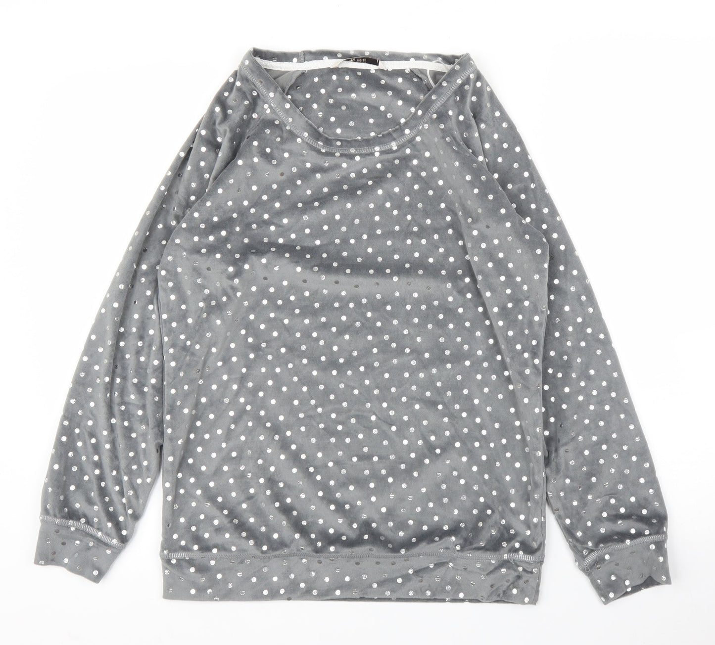 TU Womens Silver Polka Dot  Pullover Jumper Size 8  - PJ top