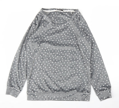 TU Womens Silver Polka Dot  Pullover Jumper Size 8  - PJ top