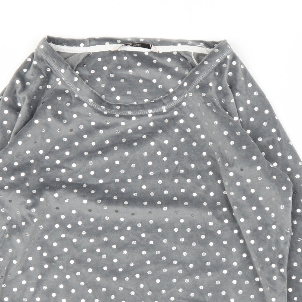 TU Womens Silver Polka Dot  Pullover Jumper Size 8  - PJ top