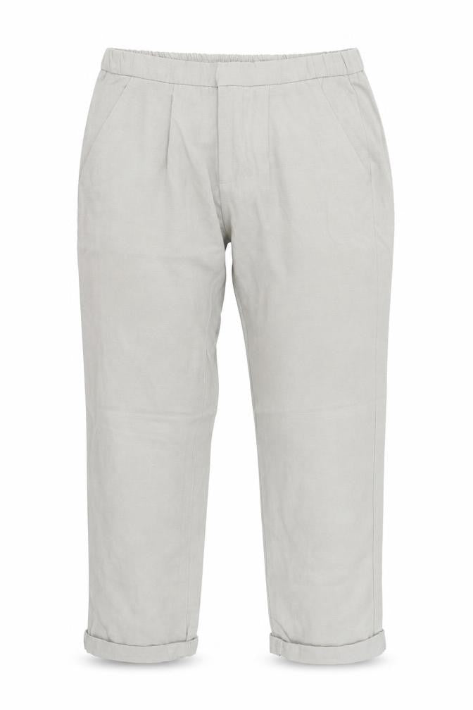 Front view of Stile Benetton women’s grey capri trousers, size UK 8, 26-inch leg