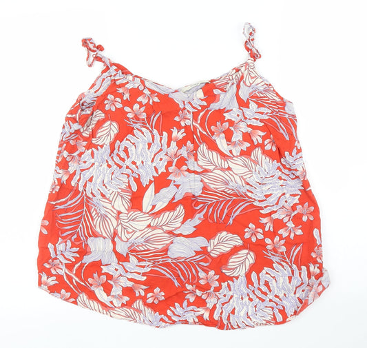 George Womens Red Floral  Basic Blouse Size 12