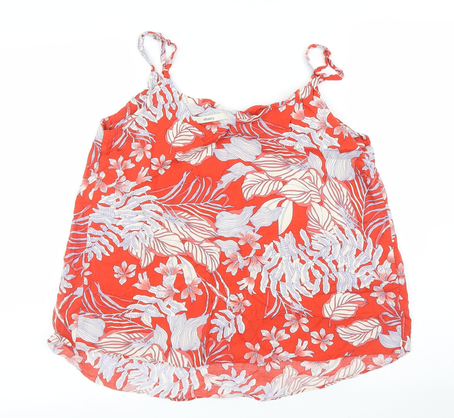 George Womens Red Floral  Basic Blouse Size 12