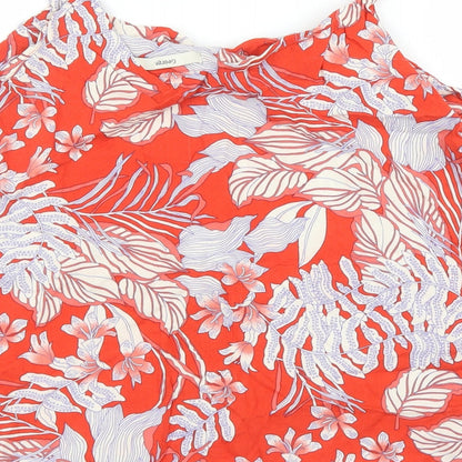George Womens Red Floral  Basic Blouse Size 12
