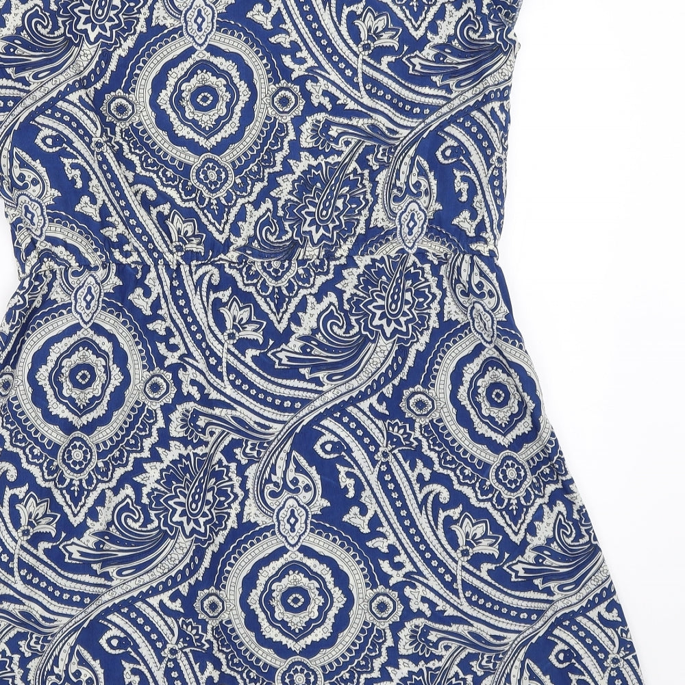 Rubee B Womens Blue Geometric  Fit & Flare  Size 8