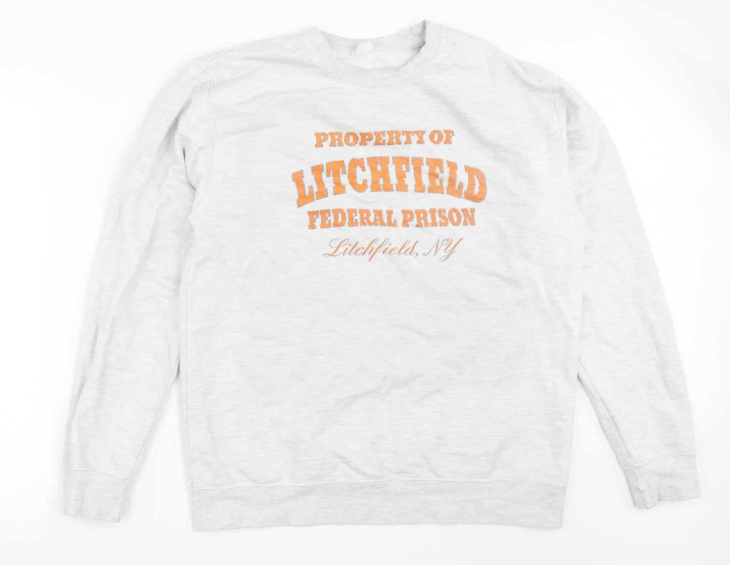Mens UK Size L All We Do is Grey Pullover Sweatshirt