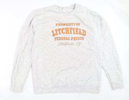 Mens UK Size L All We Do is Grey Pullover Sweatshirt