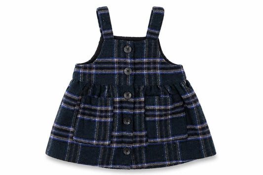 NEXT Girls Blue Check  Pinafore/Dungaree Dress  Size 3-6 Months