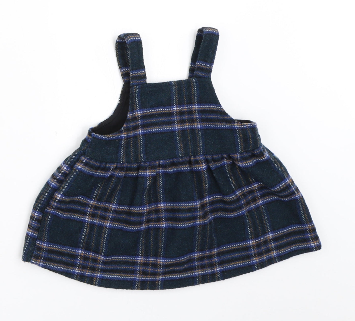 NEXT Girls Blue Check  Pinafore/Dungaree Dress  Size 3-6 Months
