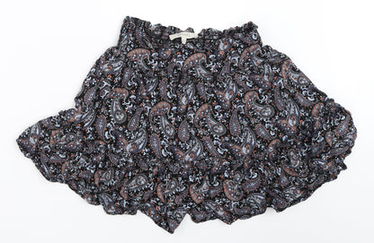 Oasis Womens Blue Paisley  Flare Skirt Size 8