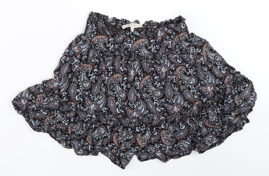 Oasis Womens Blue Paisley  Flare Skirt Size 8