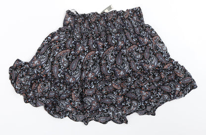 Oasis Womens Blue Paisley  Flare Skirt Size 8
