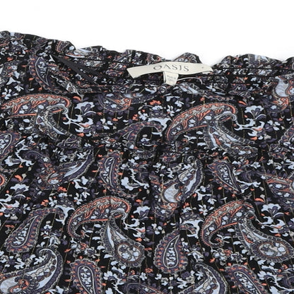 Oasis Womens Blue Paisley  Flare Skirt Size 8