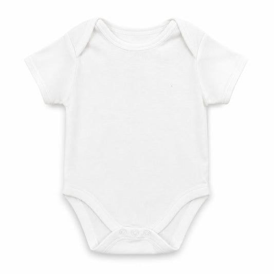 Front view of Primark Baby White Babygrow One-Piece, size 3-6, Months