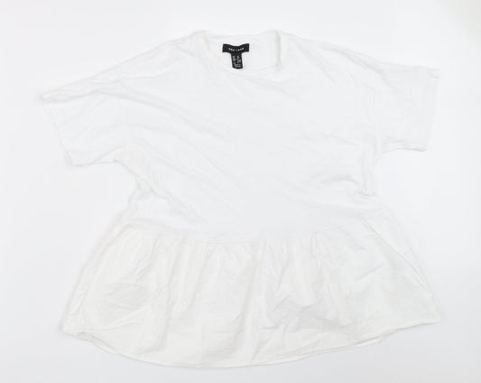 Womens UK Size 10 New Look White Basic T-Shirt