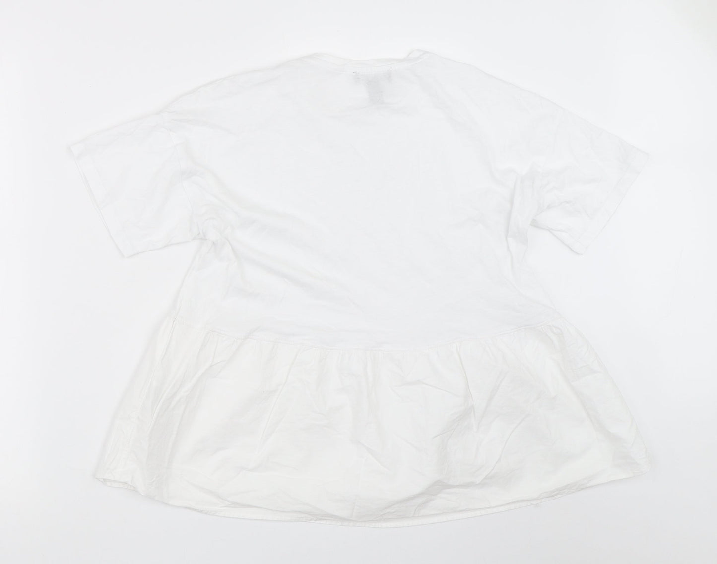 Womens UK Size 10 New Look White Basic T-Shirt