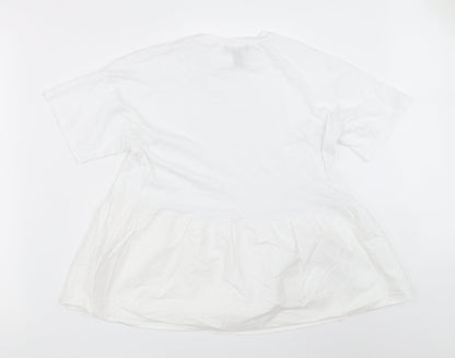 Womens UK Size 10 New Look White Basic T-Shirt