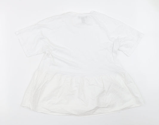 Womens UK Size 10 New Look White Basic T-Shirt