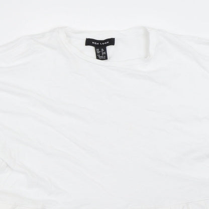 Womens UK Size 10 New Look White Basic T-Shirt