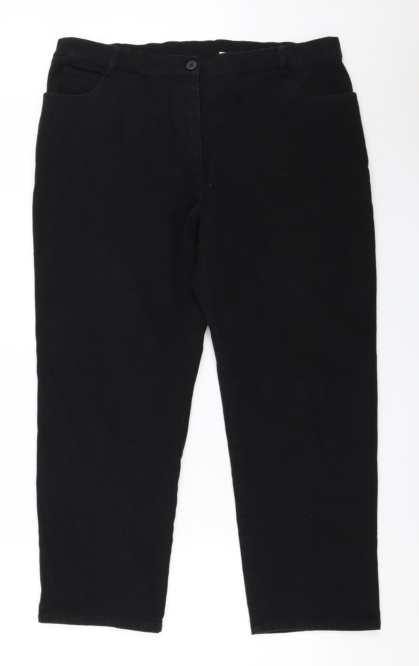 Womens UK Size L Preworn Regular Fit Mom Black Jeans