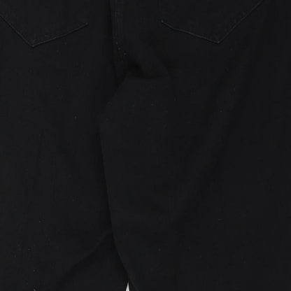 Womens UK Size L Preworn Regular Fit Mom Black Jeans