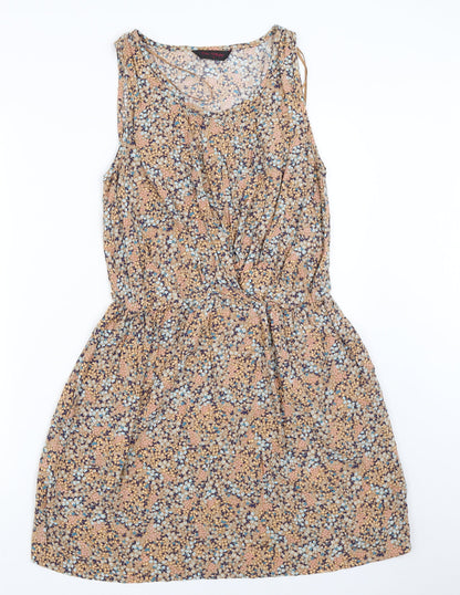 Miss Selfridge Womens Beige Floral  Fit & Flare  Size 12