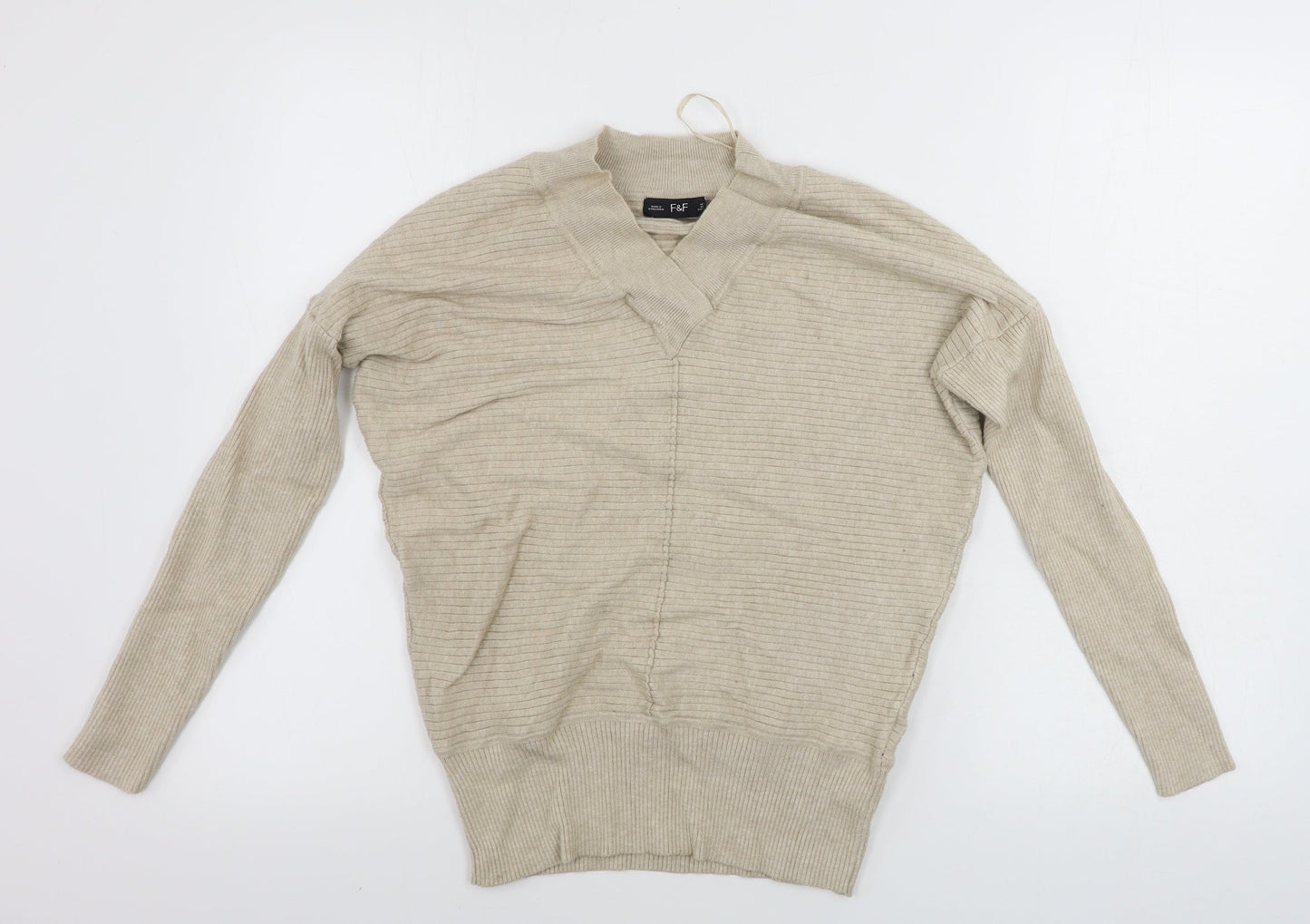 F&F  Womens Beige   Pullover Jumper Size 6