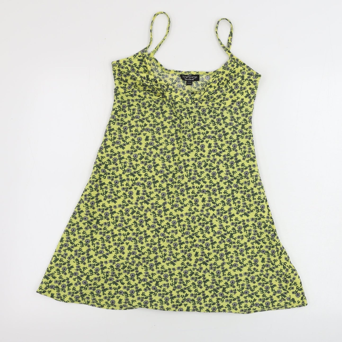Womens UK Size 6 Topshop Yellow Basic Tank