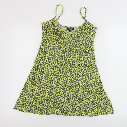Womens UK Size 6 Topshop Yellow Basic Tank