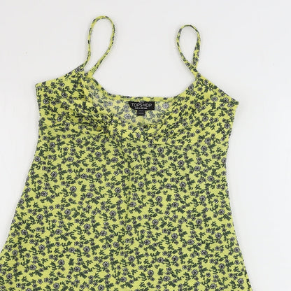 Womens UK Size 6 Topshop Yellow Basic Tank