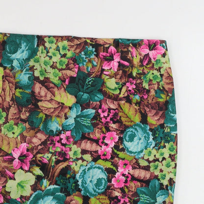 dan ling  Womens Green Floral  Bandage Skirt Size 32 in