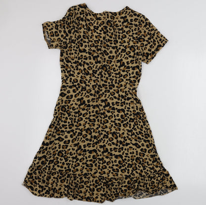 Preworn  Womens Brown Animal Print  Bodycon  Size M