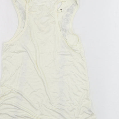 Womens UK Size S Preworn White Basic Tank