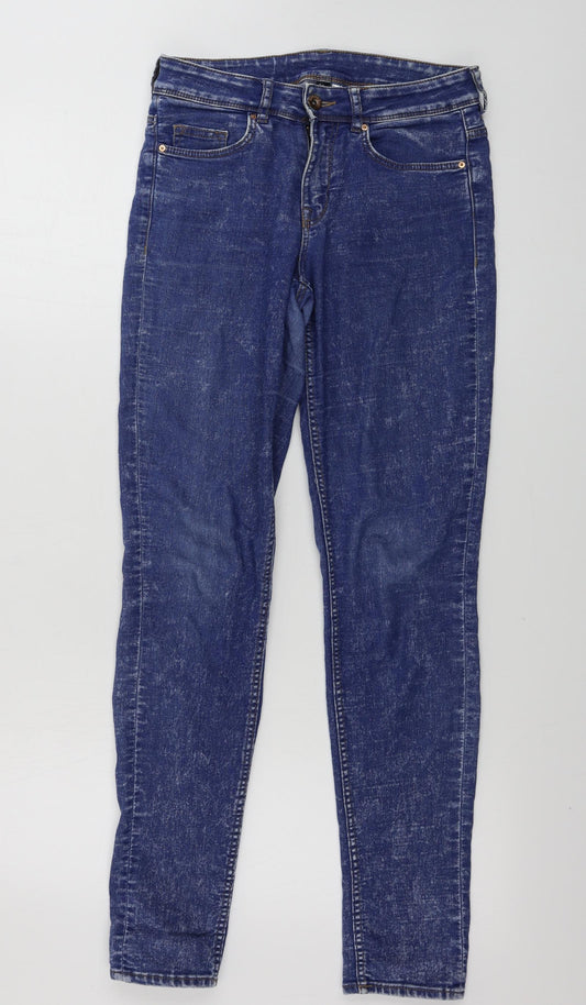 Womens UK Size 6 H&M Regular Fit Skinny Blue Jeans