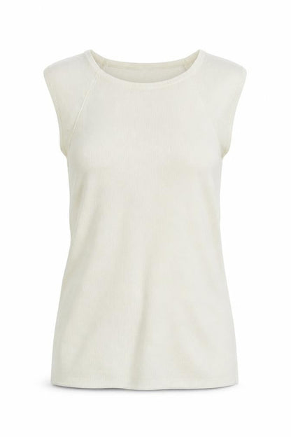 Womens UK Size S Mng Ivory Basic Tank