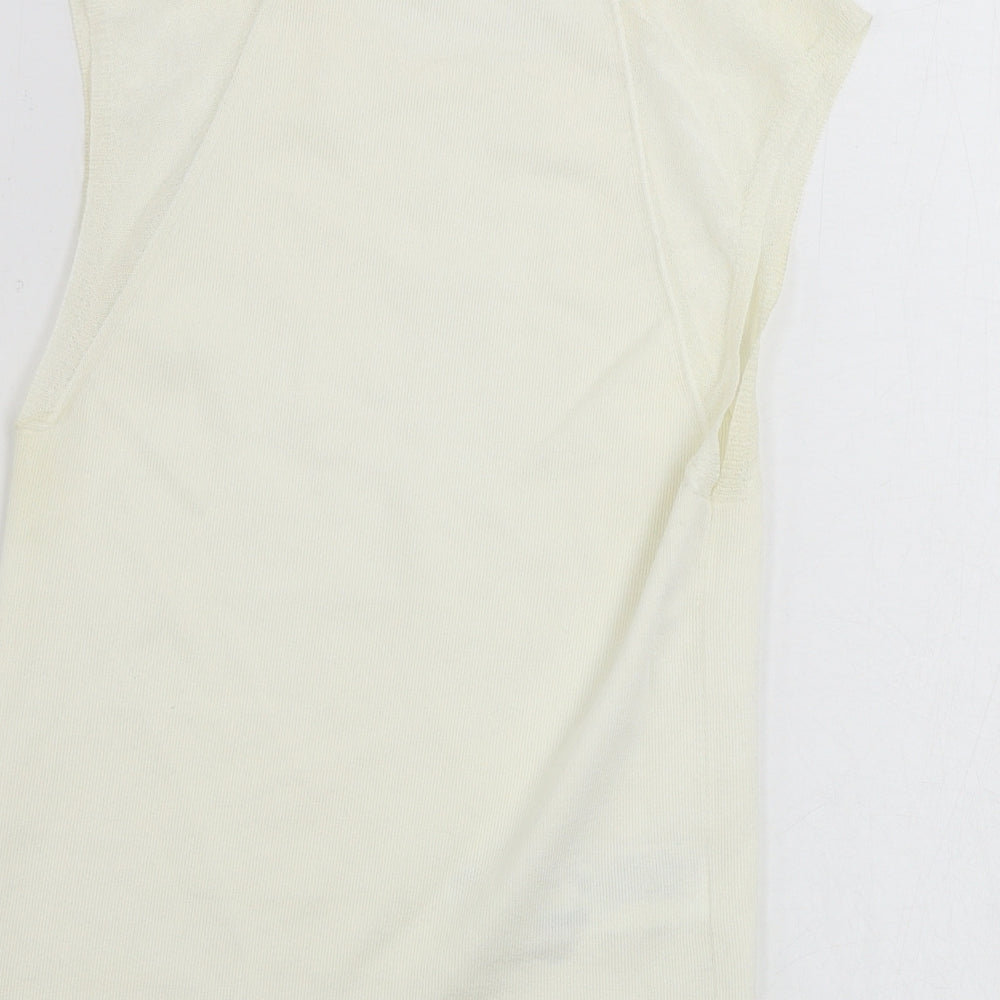 Womens UK Size S Mng Ivory Basic Tank