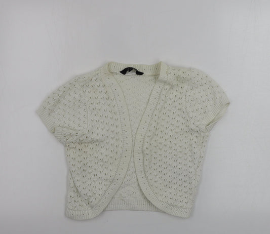 Womens UK Size 12 New Look White Cardigan Jumper