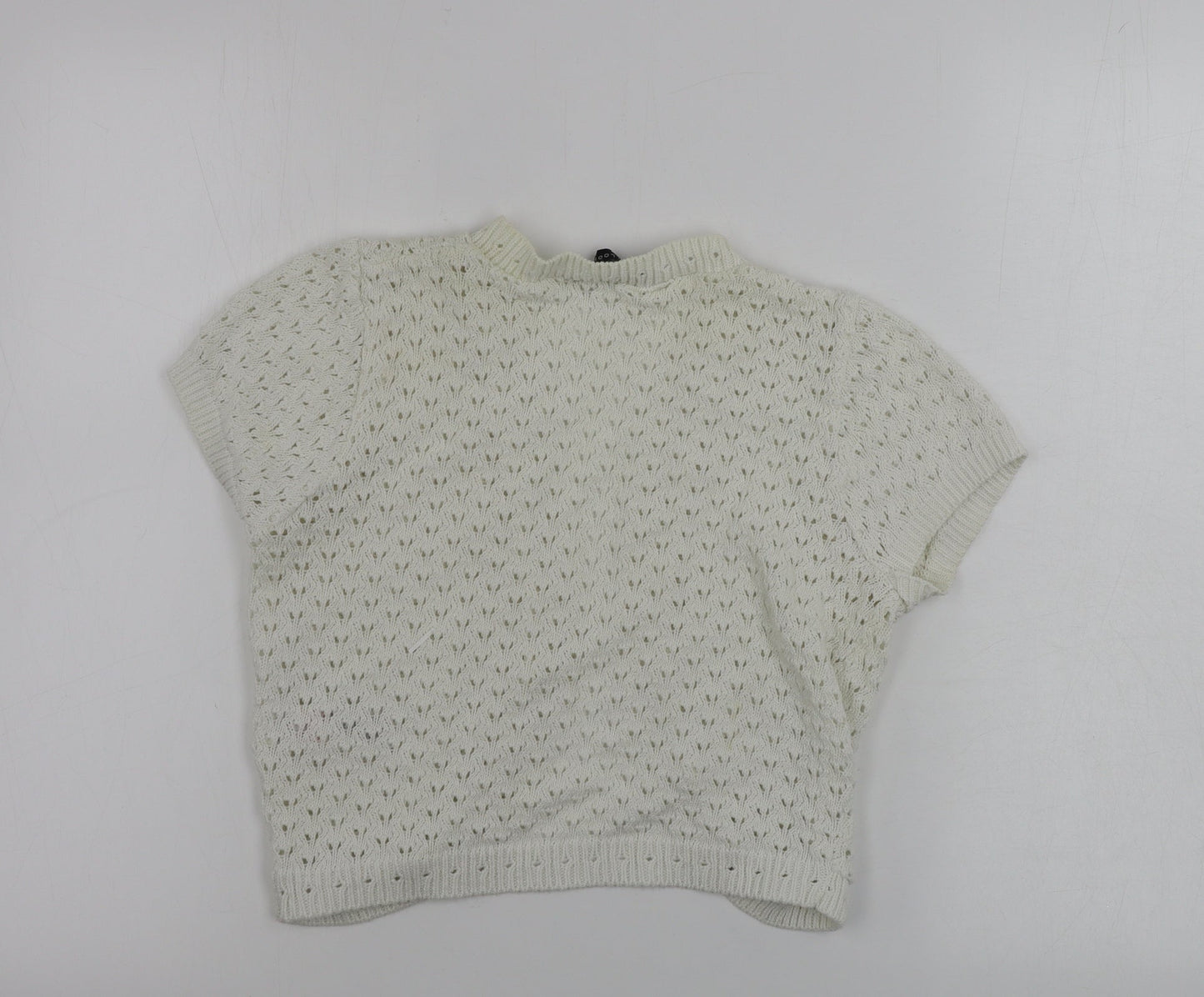 Womens UK Size 12 New Look White Cardigan Jumper