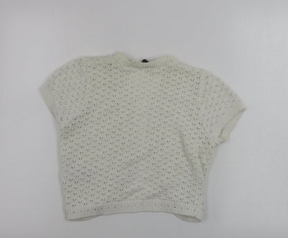 Womens UK Size 12 New Look White Cardigan Jumper