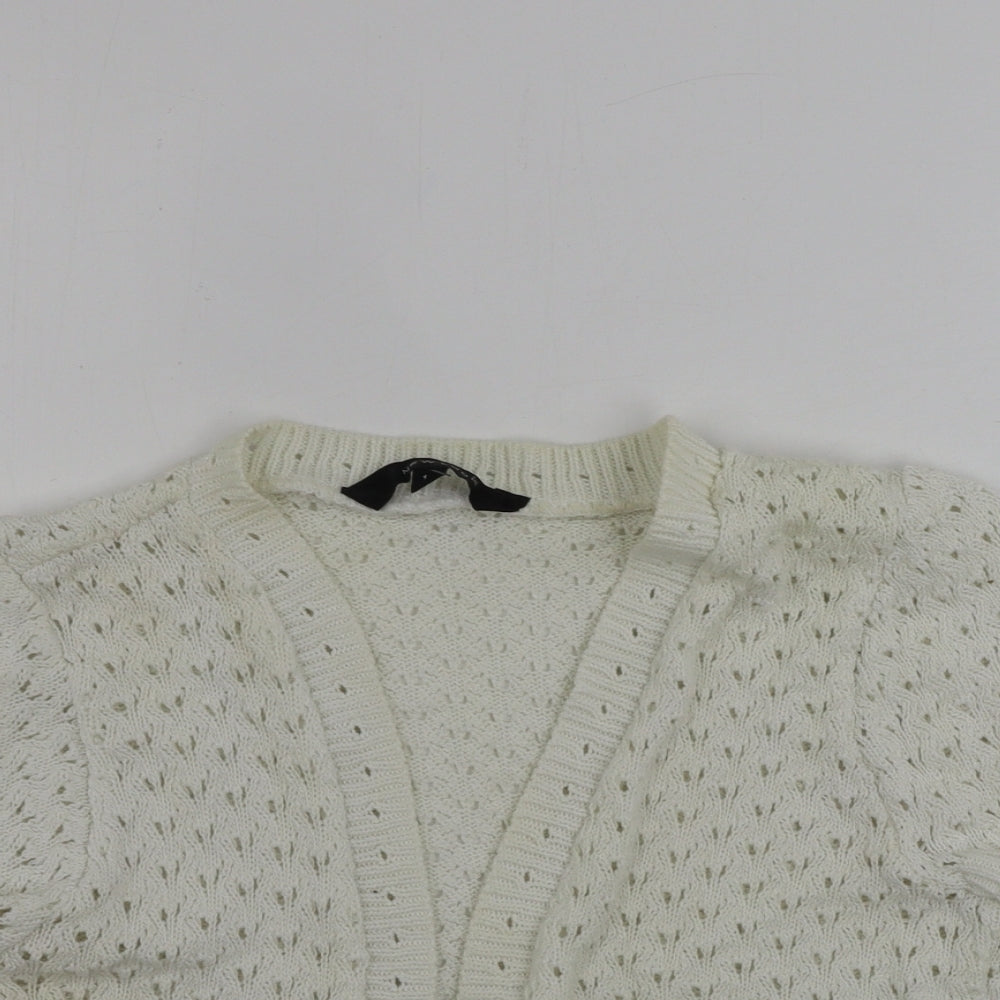 Womens UK Size 12 New Look White Cardigan Jumper