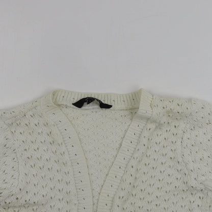 Womens UK Size 12 New Look White Cardigan Jumper