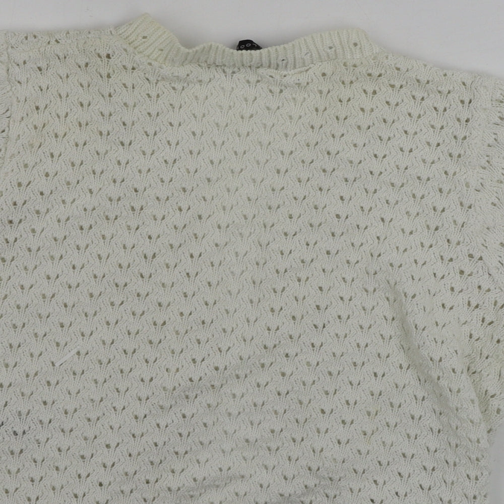 Womens UK Size 12 New Look White Cardigan Jumper